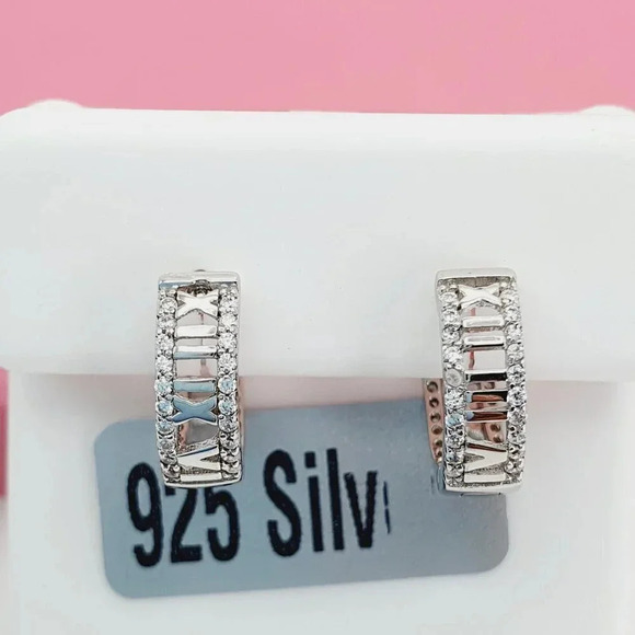 "925 Sterling Silver Cubic Zirconia Earrings, U19254663 - Picture 1 of 11